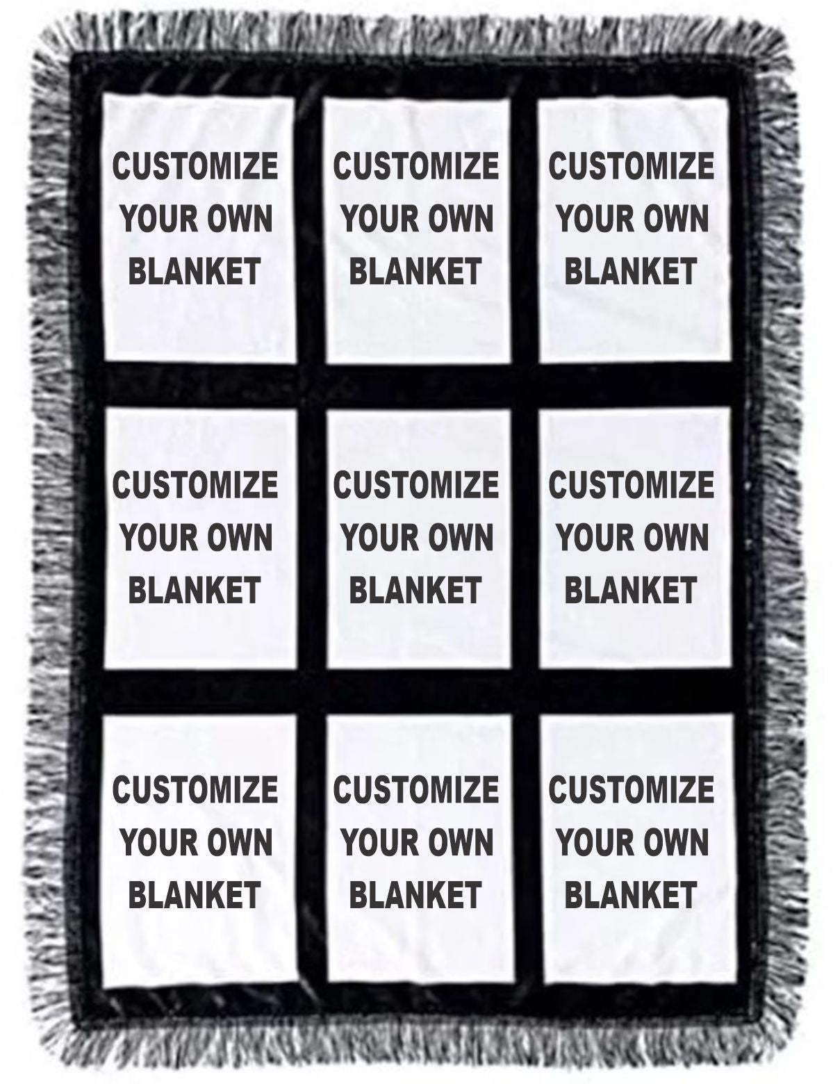 Personalized Photo 9-Panel Throw Blanket 60"x40" - Design Your Own
