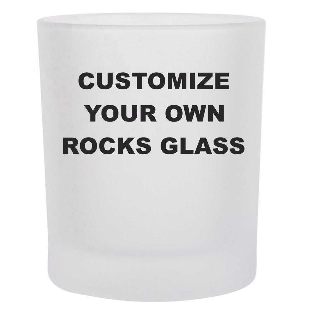 Personalized Frosted Rocks Glass, Design your own Glass