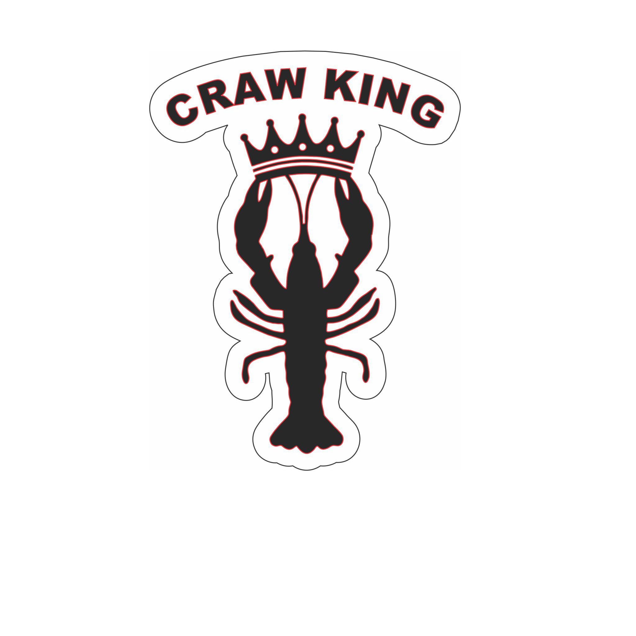 Craw King Printed Decal - Black/Red Outline Stylish Accessory