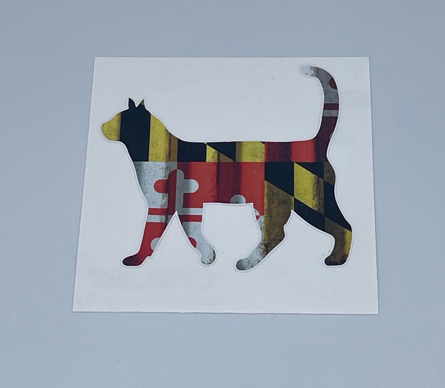 Maryland Flag Cat Decal - Patriotic Pet Accessory